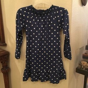 H&M Blue Polka Dot Long Sleeve Dress Size 6-8 Yrs